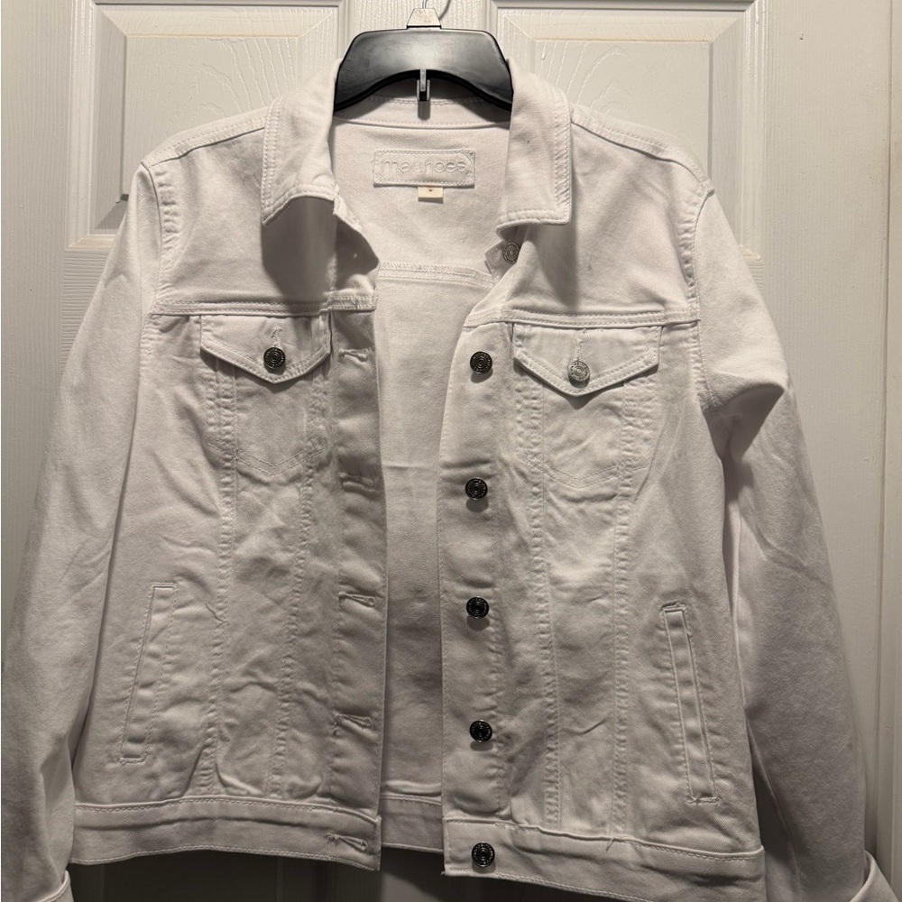 Maurices White Denim Shirt Jacket - Button-Front Lightweight